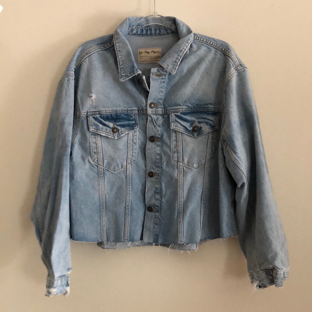 Free People Amelia Slouchy Denim Trucker Jacket